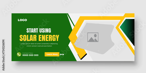 solar green energy social media post banner design