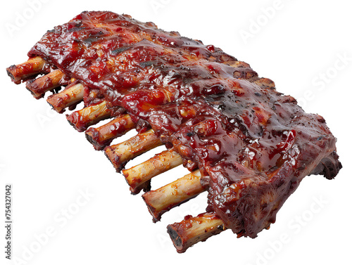 BBQ Ribs isolated. Solid white background PNG
