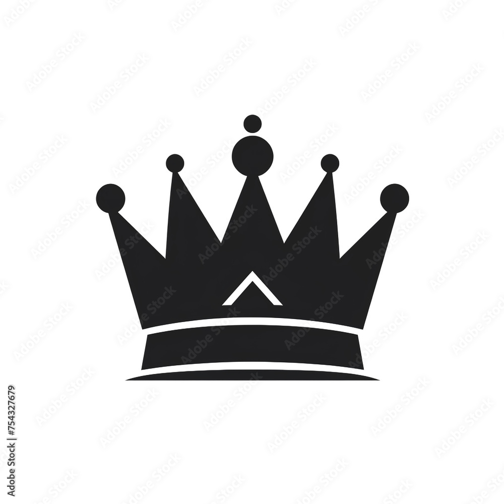 crown black icon on a white background in minimalism сreated with Generative Ai crown black icon on a white background in minimalism сreated with Generative Ai