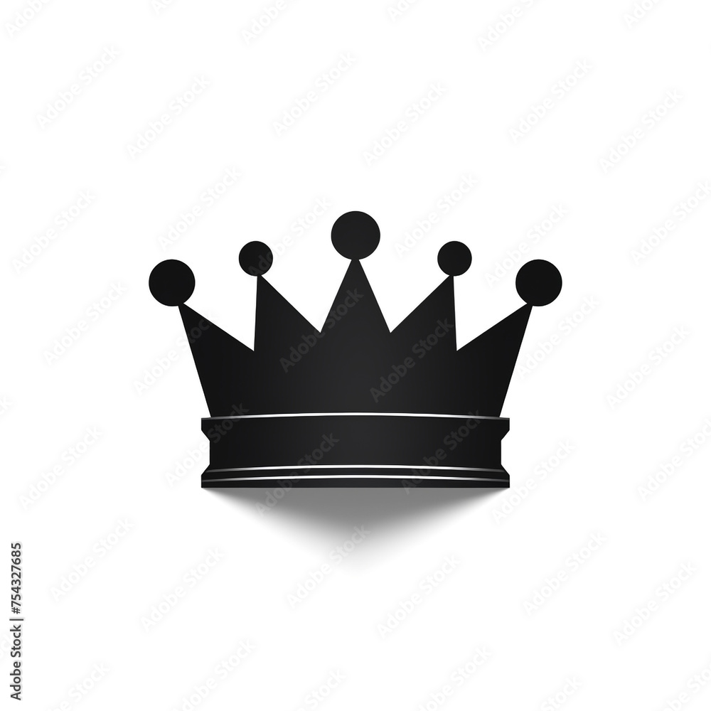 crown black icon on a white background in minimalism сreated with Generative Ai crown black icon on a white background in minimalism сreated with Generative Ai
