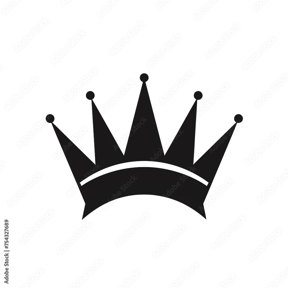 crown black icon on a white background in minimalism сreated with Generative Ai crown black icon on a white background in minimalism сreated with Generative Ai