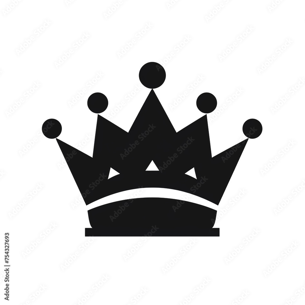 crown black icon on a white background in minimalism сreated with Generative Ai crown black icon on a white background in minimalism сreated with Generative Ai