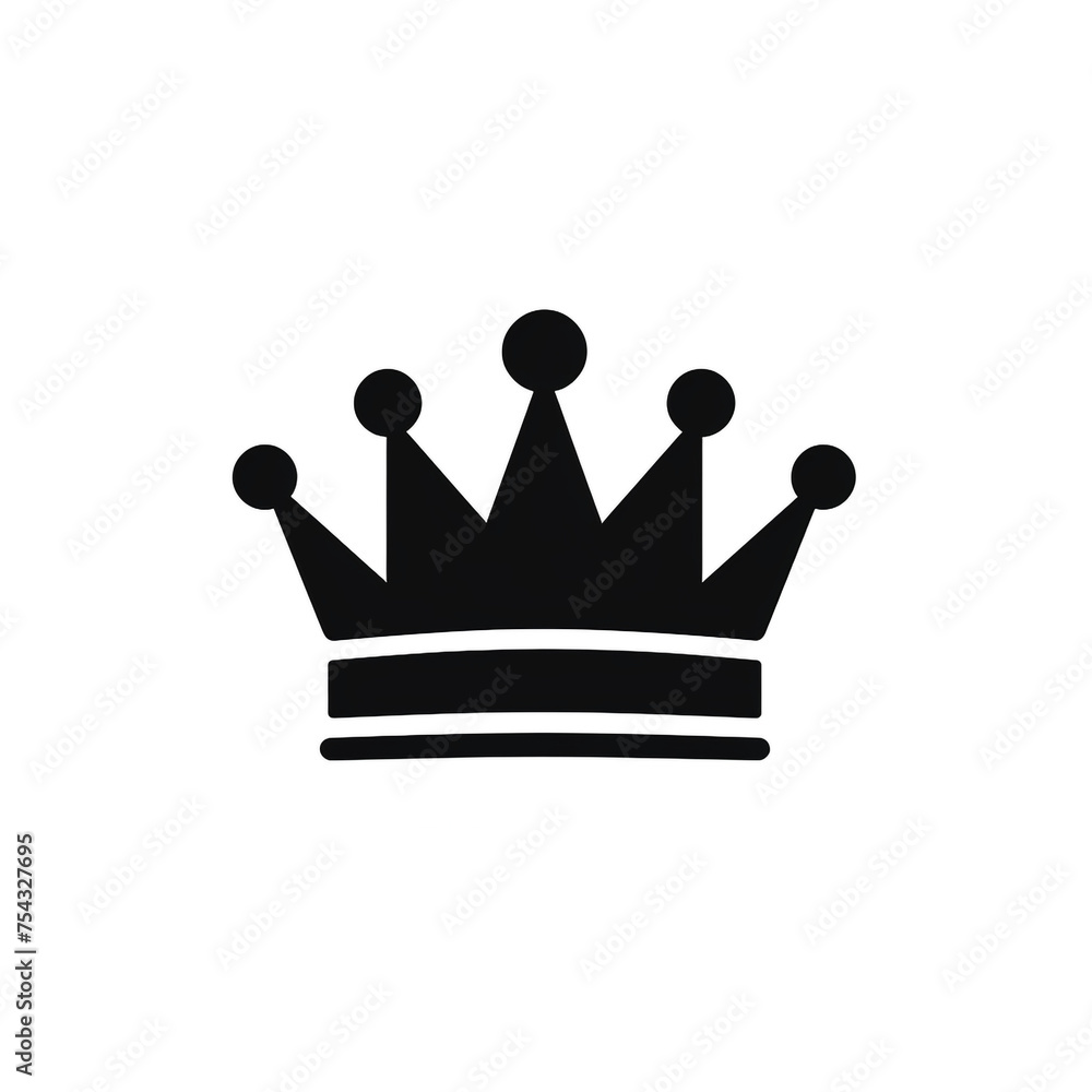 crown black icon on a white background in minimalism сreated with Generative Ai crown black icon on a white background in minimalism сreated with Generative Ai