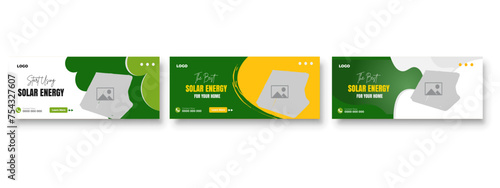 solar green energy social media post banner design