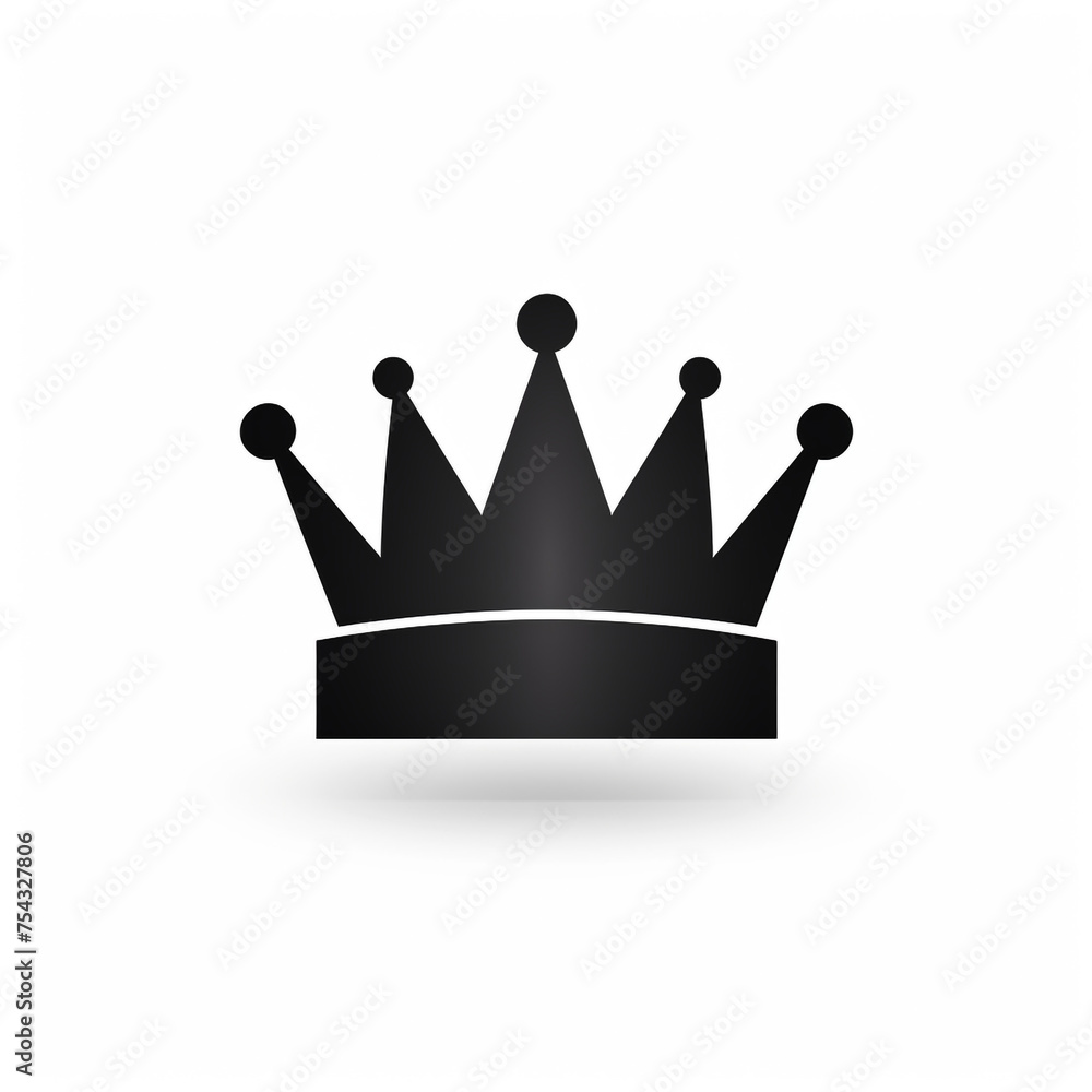 crown black icon on a white background in minimalism сreated with Generative Ai crown black icon on a white background in minimalism сreated with Generative Ai