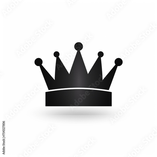 crown black icon on a white background in minimalism сreated with Generative Ai