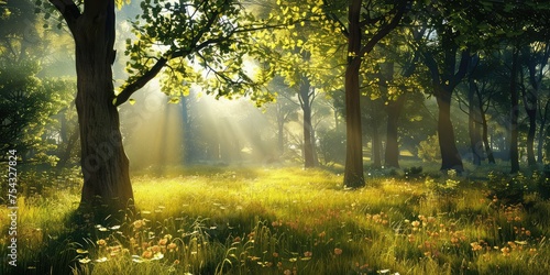 spring sunrise in the forest © PNG WORLD