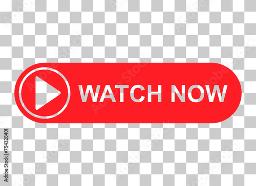Watch now icon, website online button player symbol, play video vector illustration
