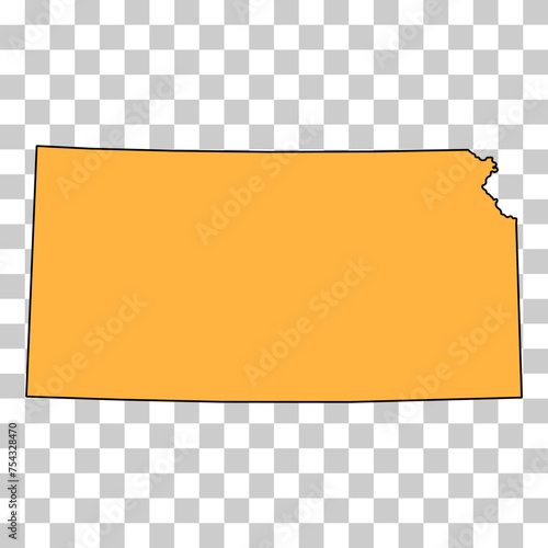 Kansas map shape, united states of america. Flat concept icon symbol vector illustration photo