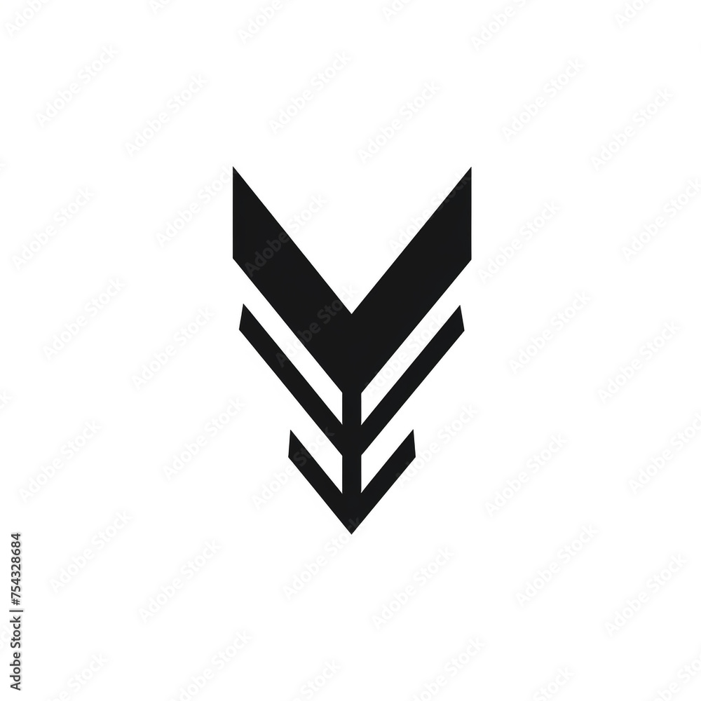 arrow black icon on a white background in minimalism сreated with Generative Ai arrow black icon on a white background in minimalism сreated with Generative Ai