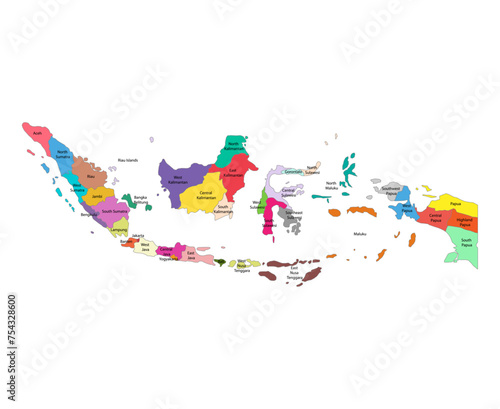 Indonesia detailed map shape, Flat web graphic concept icon symbol vector illustration