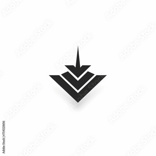 arrow black icon on a white background in minimalism   reated with Generative Ai