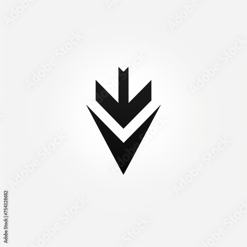 Free Download arrow black icon on a white background in minimalism сreated with Generative Ai - GFXLoad