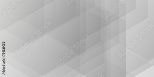 Abstract minimal geometric white and gray light background design. white paper transparent material in triangle technology and square shapes in random geometric pattern