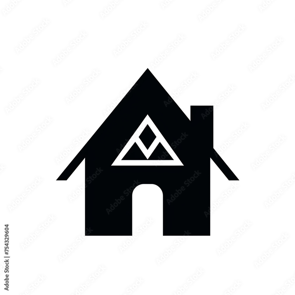 house black icon on a white background in minimalism сreated with Generative Ai house black icon on a white background in minimalism сreated with Generative Ai