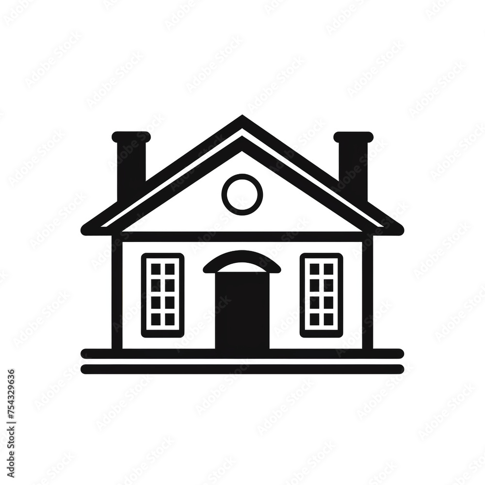 house black icon on a white background in minimalism сreated with Generative Ai house black icon on a white background in minimalism сreated with Generative Ai