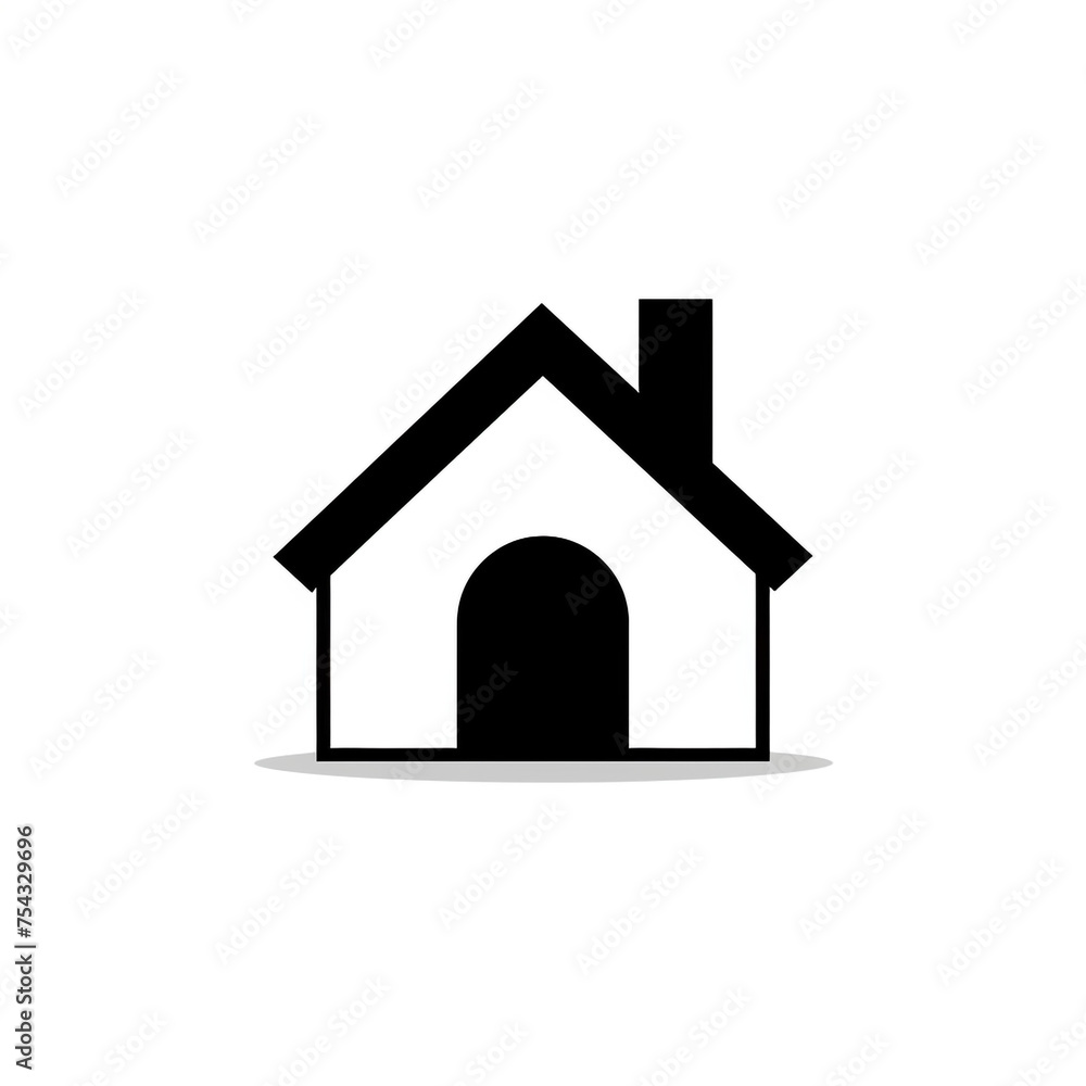 house black icon on a white background in minimalism сreated with Generative Ai house black icon on a white background in minimalism сreated with Generative Ai