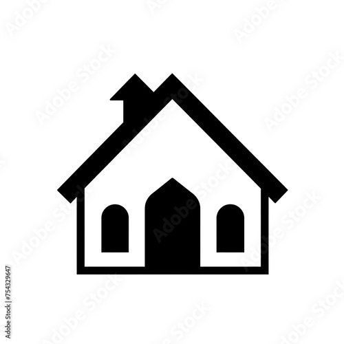 house black icon on a white background in minimalism сreated with Generative Ai