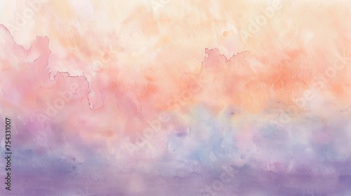 Peach to Lavender - A soft gradient with a subtle watercolor texture. 