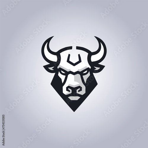 Logo bull cyberpunk design portrait