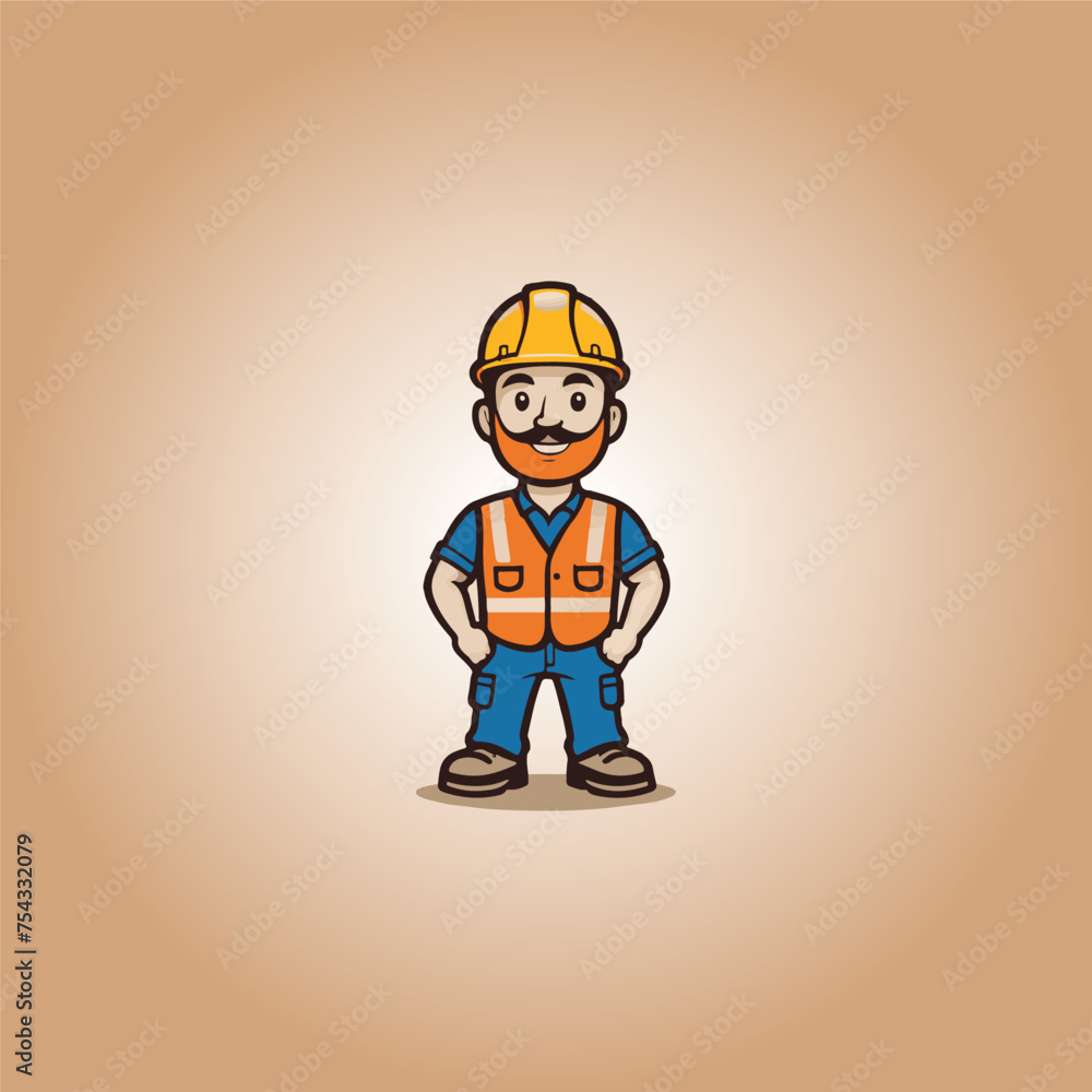 Logo construction worker design vector Logo construction worker design vector