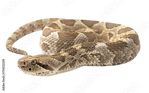 The Stealthy Presence of a Western Diamondback On Transparent Background.