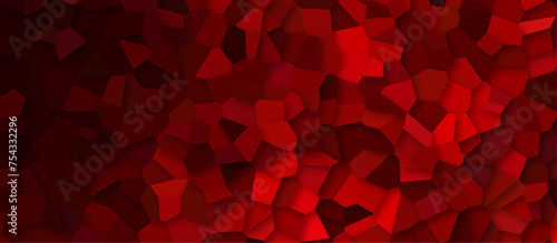 pastel light red stain glass broken tile dark background. geometric pattern with 3d shapes vector Illustration. red broken wall paper in decoration. low poly crystal mosaic background.
