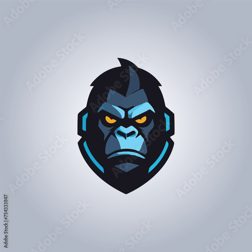 Logo Gorilla cyberpunk design icon