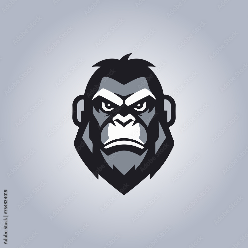 Logo Gorilla cyberpunk flat details Logo Gorilla cyberpunk flat details