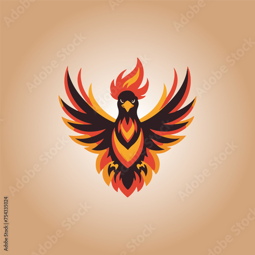 Logo phoenix design illustration