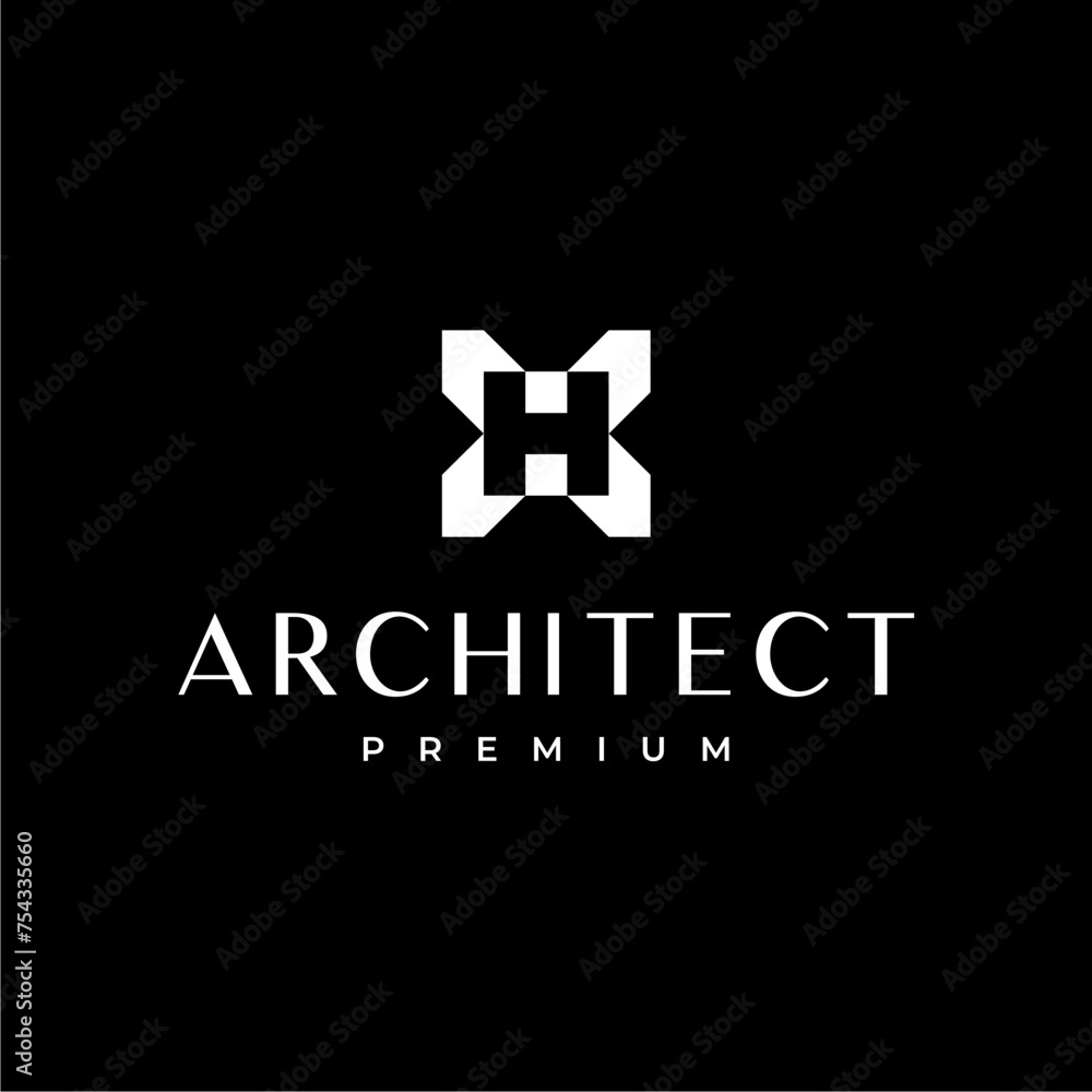 H letter architecture logo vector icon illustration H letter architecture logo vector icon illustration