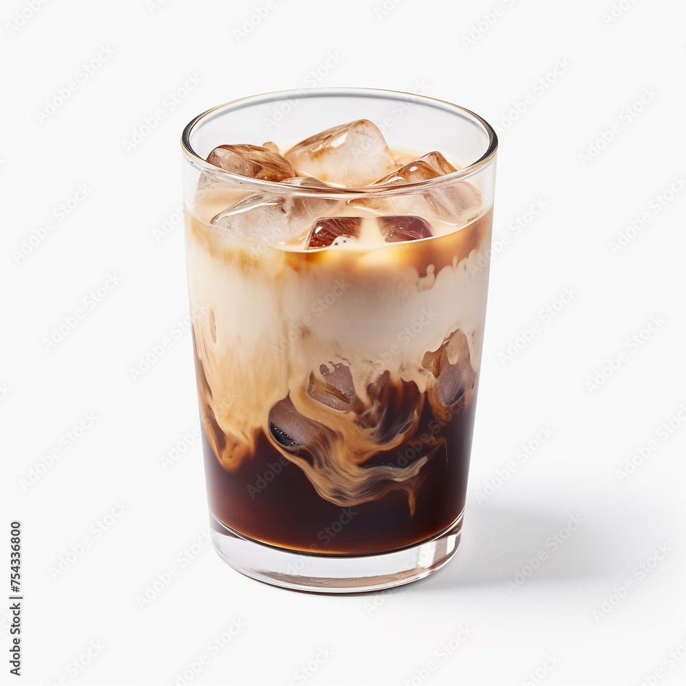 coffee in a transparent glass on a white background сreated with Generative Ai coffee in a transparent glass on a white background сreated with Generative Ai