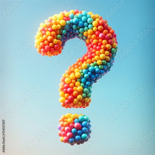 Question mark made of balloons