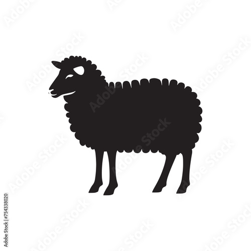 Pastoral Peace: Vector Sheep Silhouette Collection for Farmyard Designs, Livestock Illustrations, and Countryside-themed Artwork.