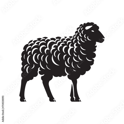 Pastoral Peace: Vector Sheep Silhouette Collection for Farmyard Designs, Livestock Illustrations, and Countryside-themed Artwork.