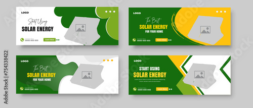 solar green energy social media post banner design