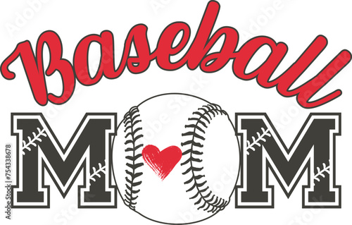 Photography Baseball Mom with Heart Inside the Ball