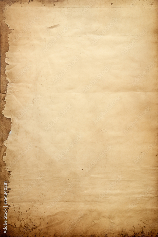 old sheet of paper on white background сreated with Generative Ai old sheet of paper on white background сreated with Generative Ai