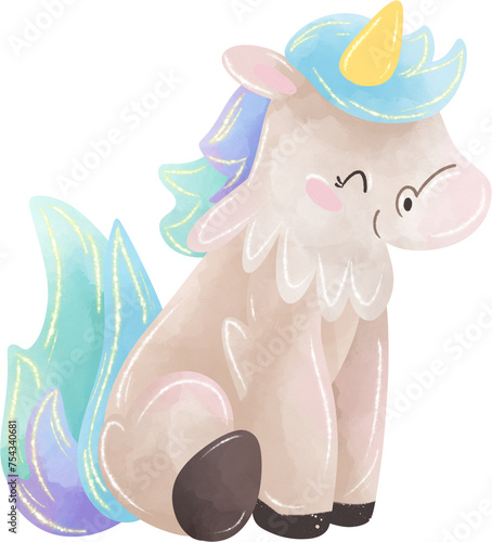 unicorn, illustration on white background