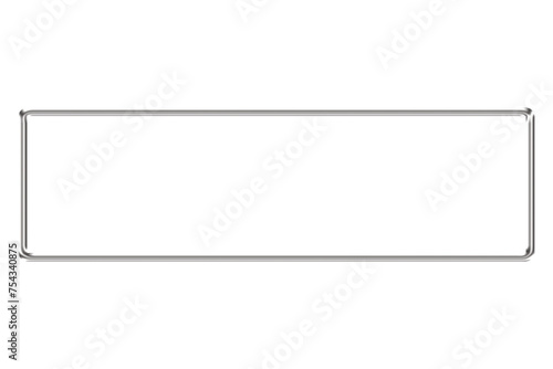 3d chrome rectangle frame border in y2k style isolated. Futuristic metal geometric shapes frame.
