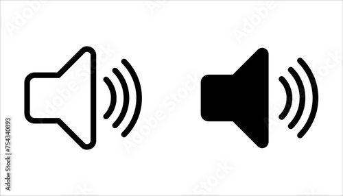 Sound icon set on white background. sign for mobile concept and web design photo