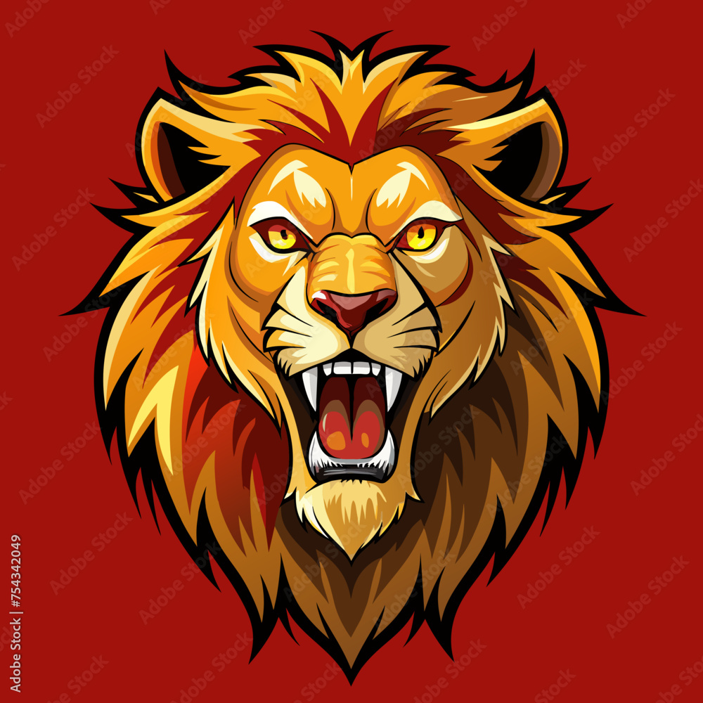 angry lion head