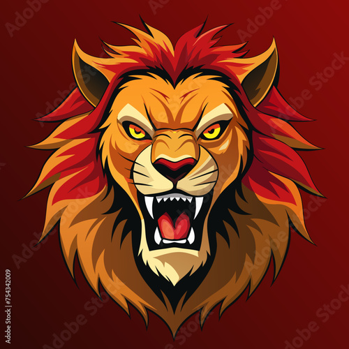 angry lion head