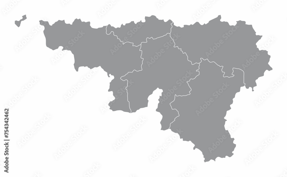 Wallonia administrative map