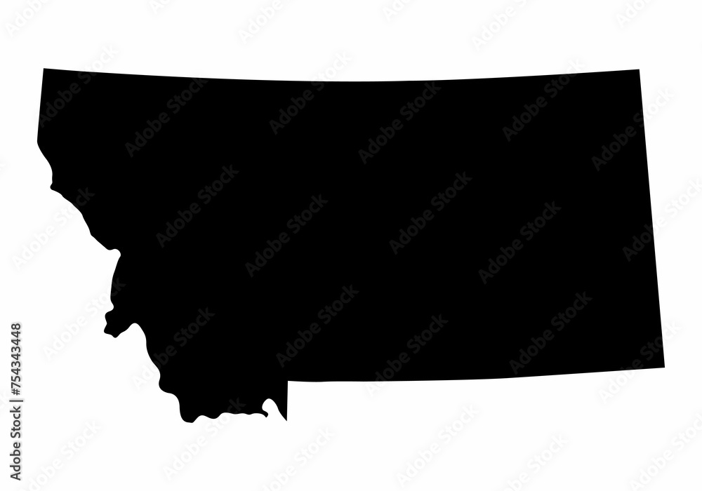 Montana State silhouette map