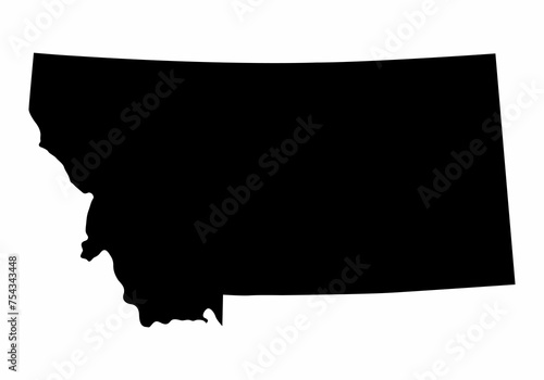 Montana State silhouette map photo