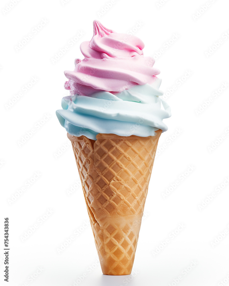 ice cream cone on white background сreated with Generative Ai ice cream cone on white background сreated with Generative Ai