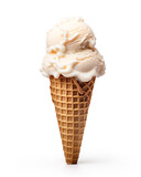 ice cream cone on white background сreated with Generative Ai