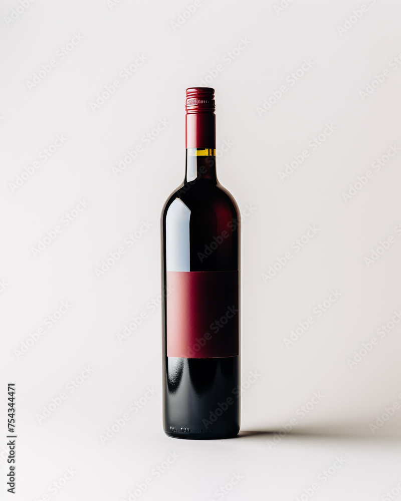 bottle of wine on a white background сreated with Generative Ai bottle of wine on a white background сreated with Generative Ai