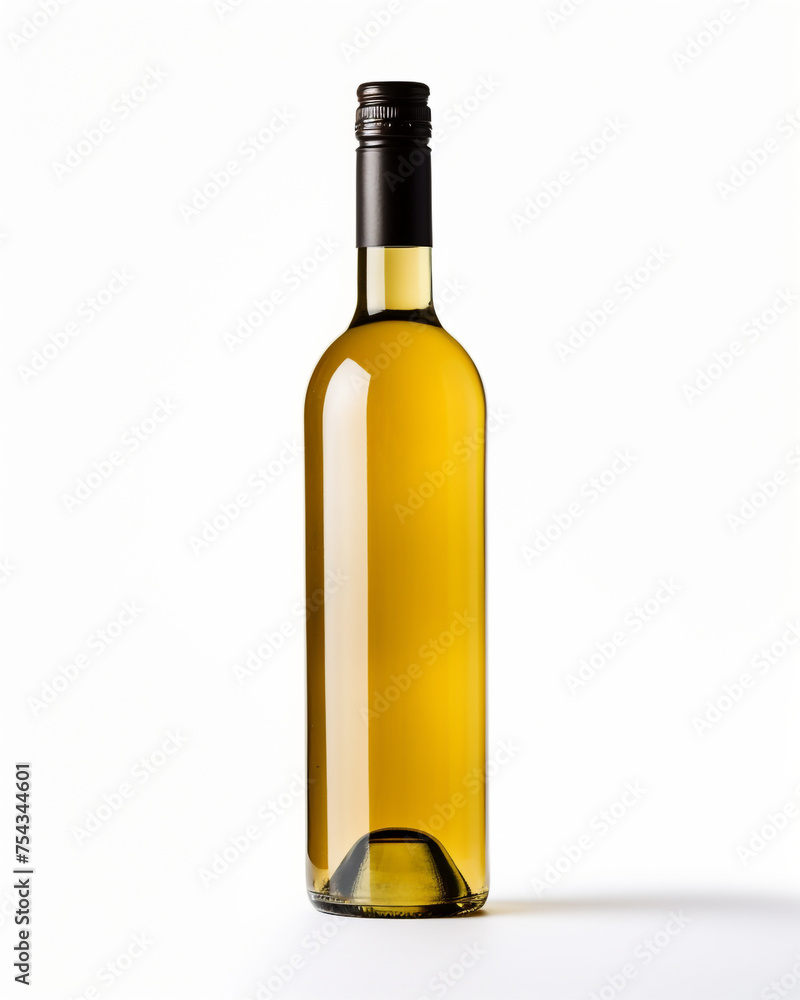 bottle of wine on a white background сreated with Generative Ai bottle of wine on a white background сreated with Generative Ai